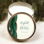 Adesivo Casamento Dourado de Marfim com Emerald Green - Sc<br><div class="desc">Este elegante e moderno adesivo de casamento apresenta uma esmeralda cor d'água verde agate design com falso brilho dourado. Personalize facilmente o texto verde sobre um fundo de marfim,  com os nomes da noiva e do noivo em caligrafia manuscrita sobre um grande e grande painel.</div>