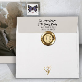 Adesivo Casamento Dourado de Música Vintage Unique Record