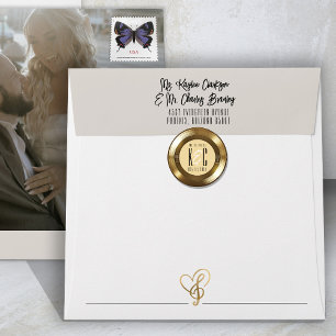 Adesivo Casamento Dourado de Música Vintage Unique Record