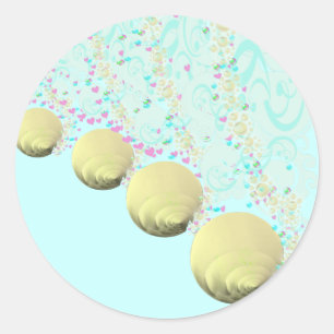 Adesivo Casamento Dourado de praia de Seashell, cor-de-ros