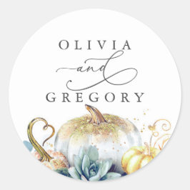 Adesivo Casamento Dourado de Pumpkins Greenery