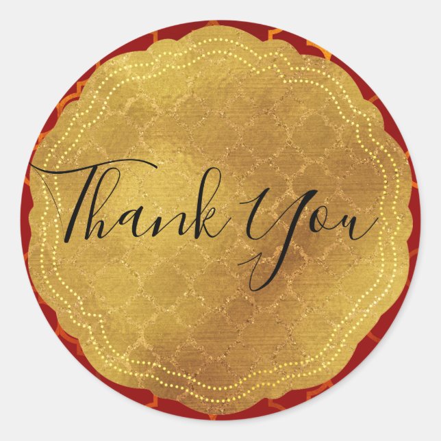 Adesivo Casamento Dourado de Seal Foil Fiery Red Indian Ma (Frente)
