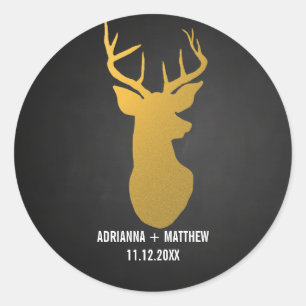 Adesivo Casamento Dourado do quadro dos cervos/Antler