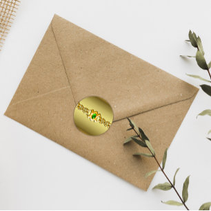 Adesivo Casamento Dourado e esmeralda da jóia