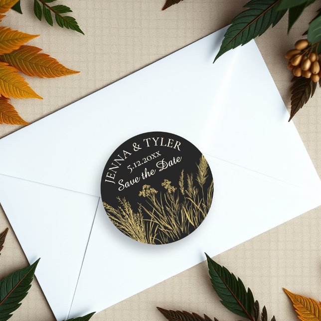 Adesivo Casamento Dourado e negro personalizado (Criador carregado)