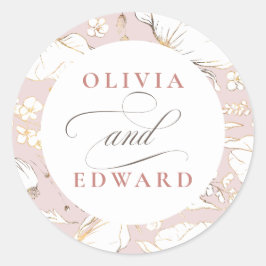 Adesivo Casamento Dourado Elegante de Flores Selvagens des