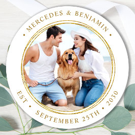 Adesivo Casamento Dourado Elegante de Fotografia Personali