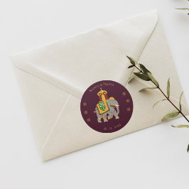 Adesivo Casamento Dourado Elegante Vermelho Mandala Indian