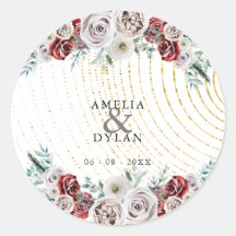 Casamento Dourado Floral de Coral Vermelho-Ivory