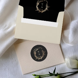 Adesivo Casamento Dourado por terra com preto e creme mono