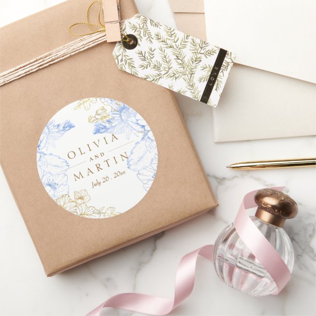 Adesivo Casamento Dourado, russo e elegante Florais Rosa (Presentear)