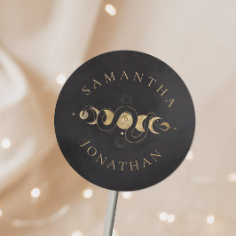 Adesivo Casamento Dourado Tarot Celestial Preto e Faux