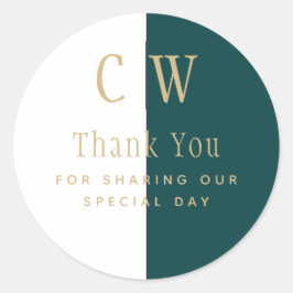 Adesivo Casamento Dourado Verde de Peacock Teal Favor Dift