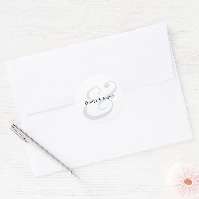 Adesivo Casamento Dusty Blue Ampersand | Envelope Monogram (Envelope)