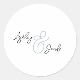 Adesivo Casamento Elegante Ampersand Azul Poeirento