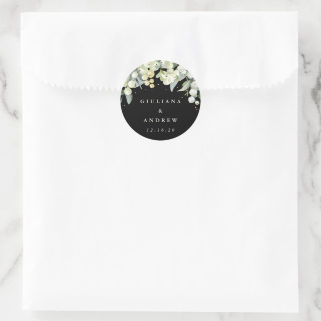 Adesivo Casamento Elegante Black Snowberry+Eucalyptus (Bolsa)