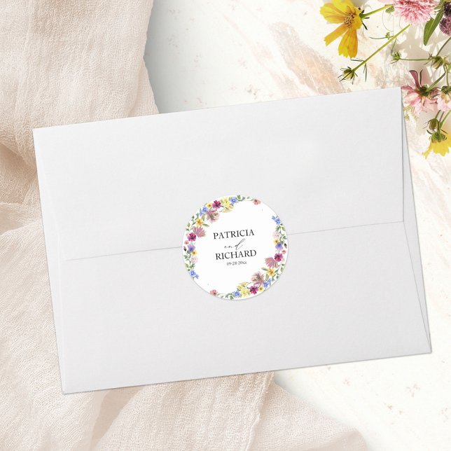 Adesivo Casamento Elegante Boho com Flores Silvestres (Criador carregado)