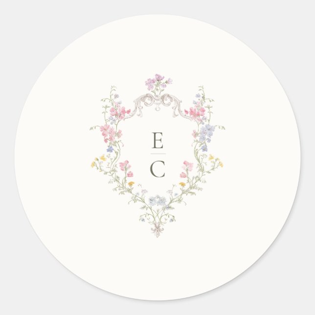 Adesivo Casamento Elegante Boho Flor Silvestre (Frente)