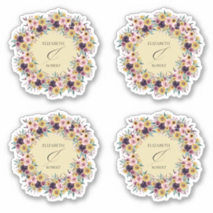 Adesivo Casamento Elegante Boho Girassol Floral Rústico de