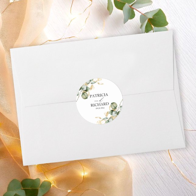 Adesivo Casamento Elegante com Verde e Dourado (Criador carregado)
