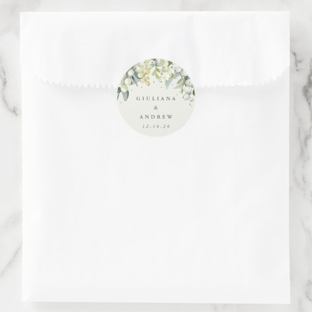 Adesivo Casamento Elegante Cream Snowberry+Eucalyptus (Bolsa)