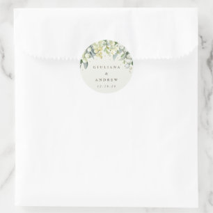 Adesivo Casamento Elegante Creme Snowberry+Eucalipto