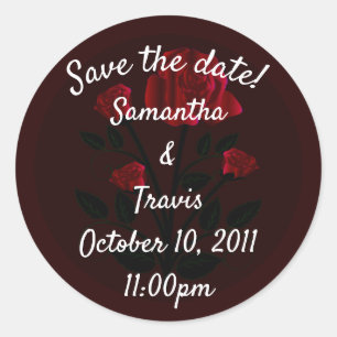 Adesivo Casamento Elegante Da Rosa vermelha Burgundy Salva