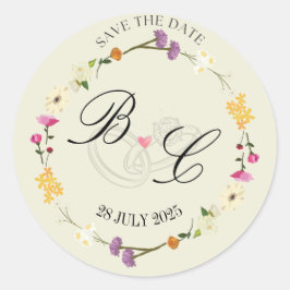 Adesivo "Casamento Elegante da Terra Floral Minimalista