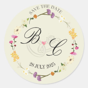 Adesivo "Casamento Elegante da Terra Floral Minimalista