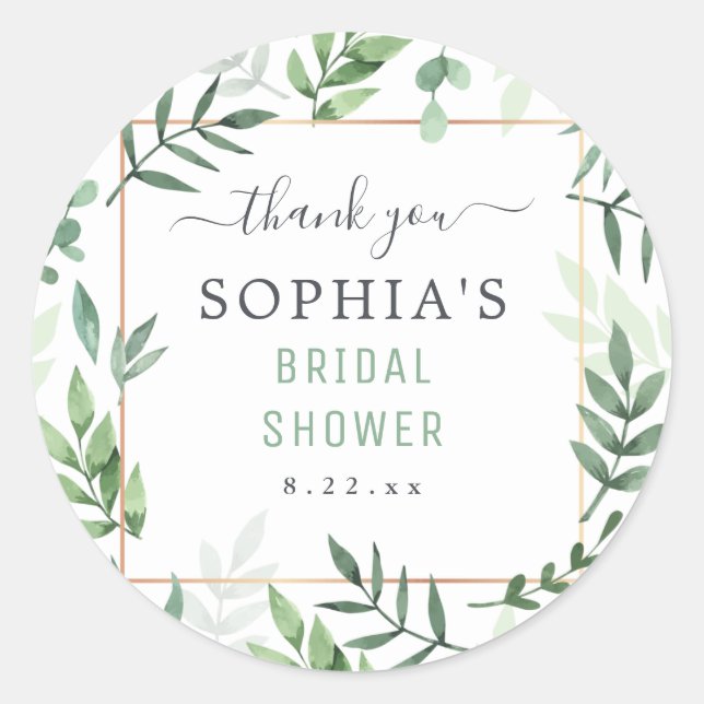 Adesivo Casamento Elegante De Aquarela chá de panela (Frente)