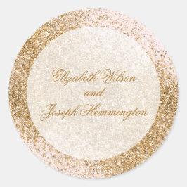Adesivo Casamento Elegante de Brilhante Dourado Glitter Sp