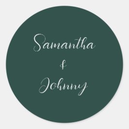 Adesivo Casamento Elegante de Casais de Caligrafia Verde E
