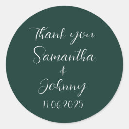 Adesivo Casamento Elegante de Casais de Caligrafia Verde E