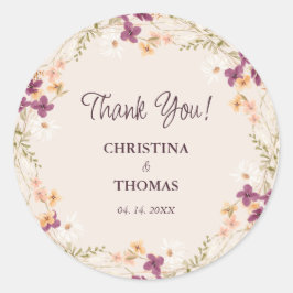 Adesivo Casamento Elegante de Champagne Boho Wildflower