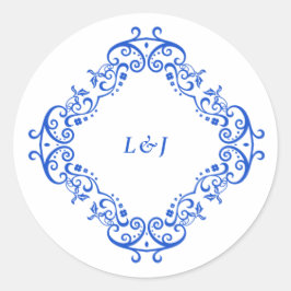 Adesivo Casamento elegante de chinoiserie azul