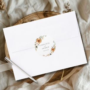 Adesivo Casamento Elegante de Cobre e Botânica Terrosa