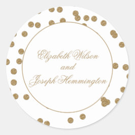 Adesivo Casamento Elegante de Confetti Dourado Branco
