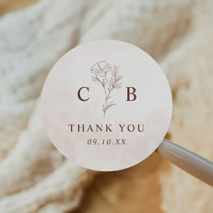 Adesivo Casamento Elegante de Desenho Floral Moderno Minim