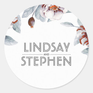 Adesivo Casamento Elegante De Flores De Água Púrpura