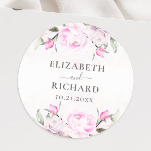 Adesivo Casamento Elegante De Peonia Floral Floral Cor-De-