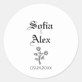 Adesivo Casamento elegante de rosa preto-gótico