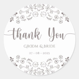 Adesivo Casamento Elegante design de rosa claro floral de