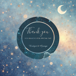 Adesivo casamento elegante do céu da galáxia azul