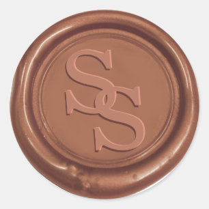 Adesivo Casamento elegante do selo da cera do cobre do