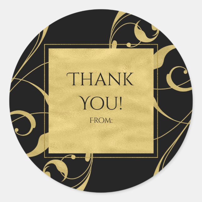 Adesivo Casamento Elegante Dourado de Nave Floral Negra e  (Frente)