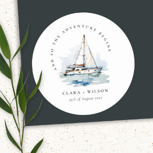 Adesivo Casamento Elegante Dusky Sailboat Yacht Seascape