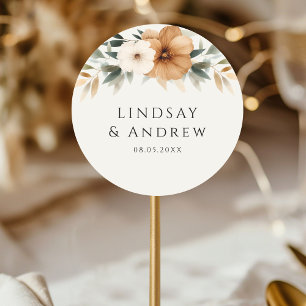 Adesivo Casamento Elegante em Cobre e Bege Terroso
