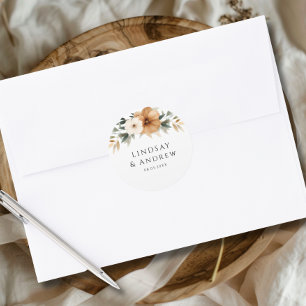 Adesivo Casamento Elegante em Cobre e Branco Terroso