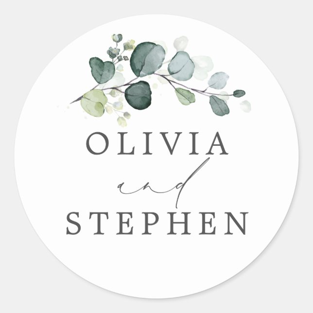 Adesivo Casamento Elegante Eucalyptus Greenery (Frente)