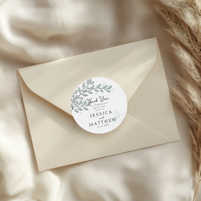 Adesivo Casamento Elegante Eucalyptus Greenery Boho (Criador carregado)